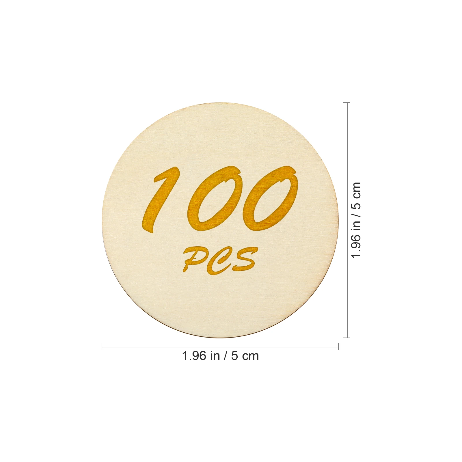 

100pcs 5Cm Round Discs 5Mm Thick Natural Wooden Chips Diy Craft Supplies Painting Drawing Hanging Pendant Coaster Making