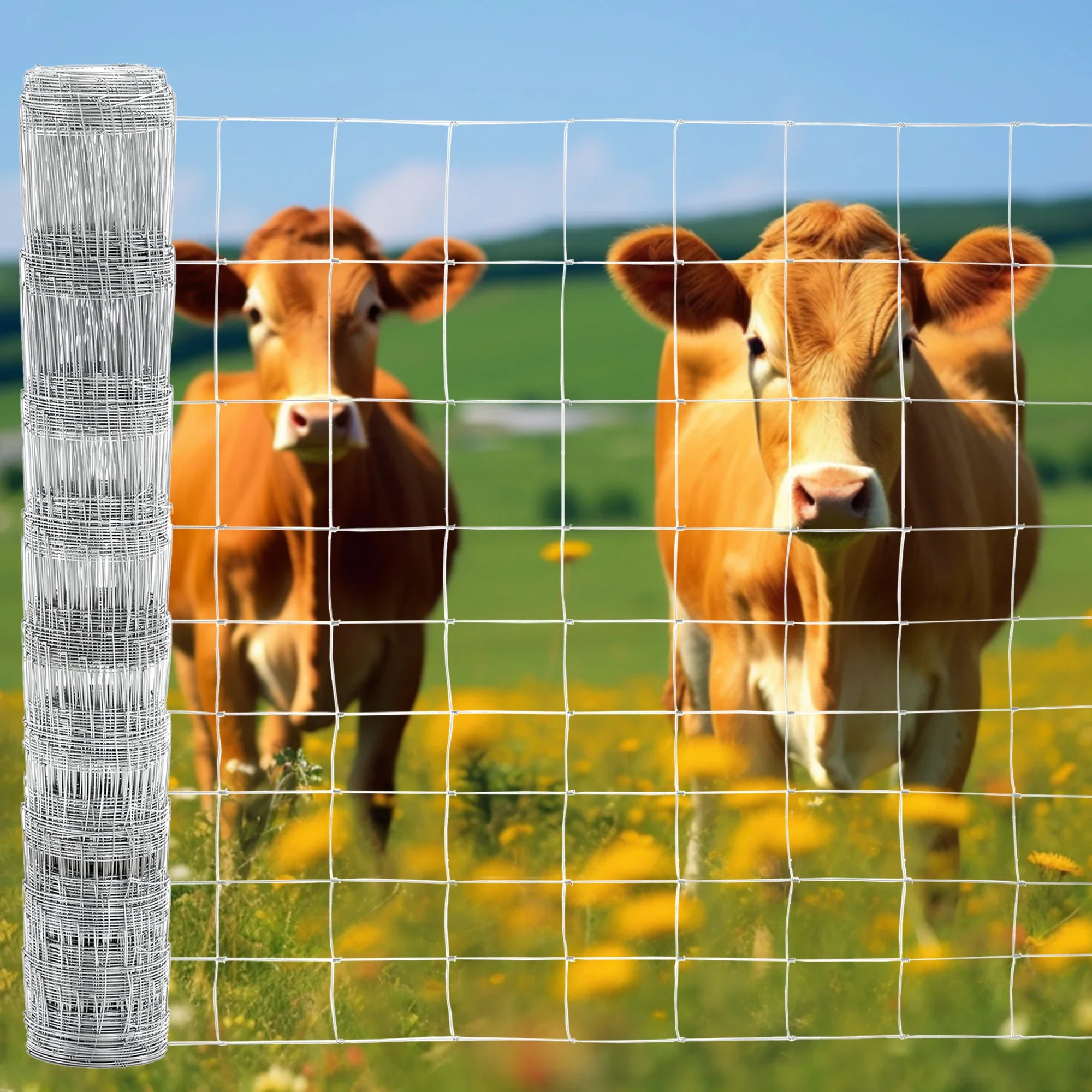4x164 ft Advanced Weave Farm Enclosures Long-Lasting and Secure Galvanized Farm Fence  for Cage