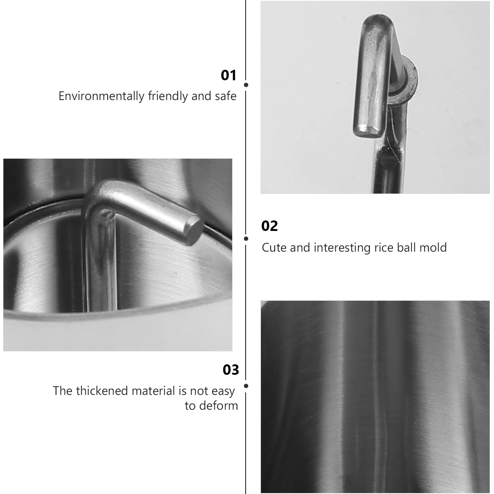 

1Set Rice Ball Mold Stainless Steel Heart Shape DIY Sushi Mold Metal Cake Tool for Baking Dinner Party Kitchen Use