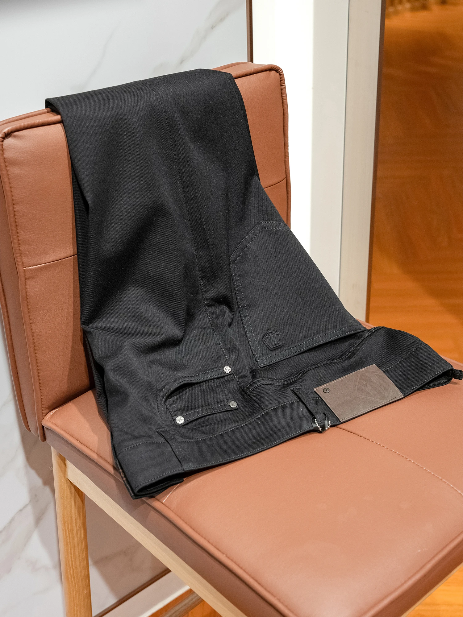 

Comfortable Elastic Silk Cotton Jeans Men's Casual Slim Straight Leg Spring Summer Thin Denim Pants Fashion Urban Style