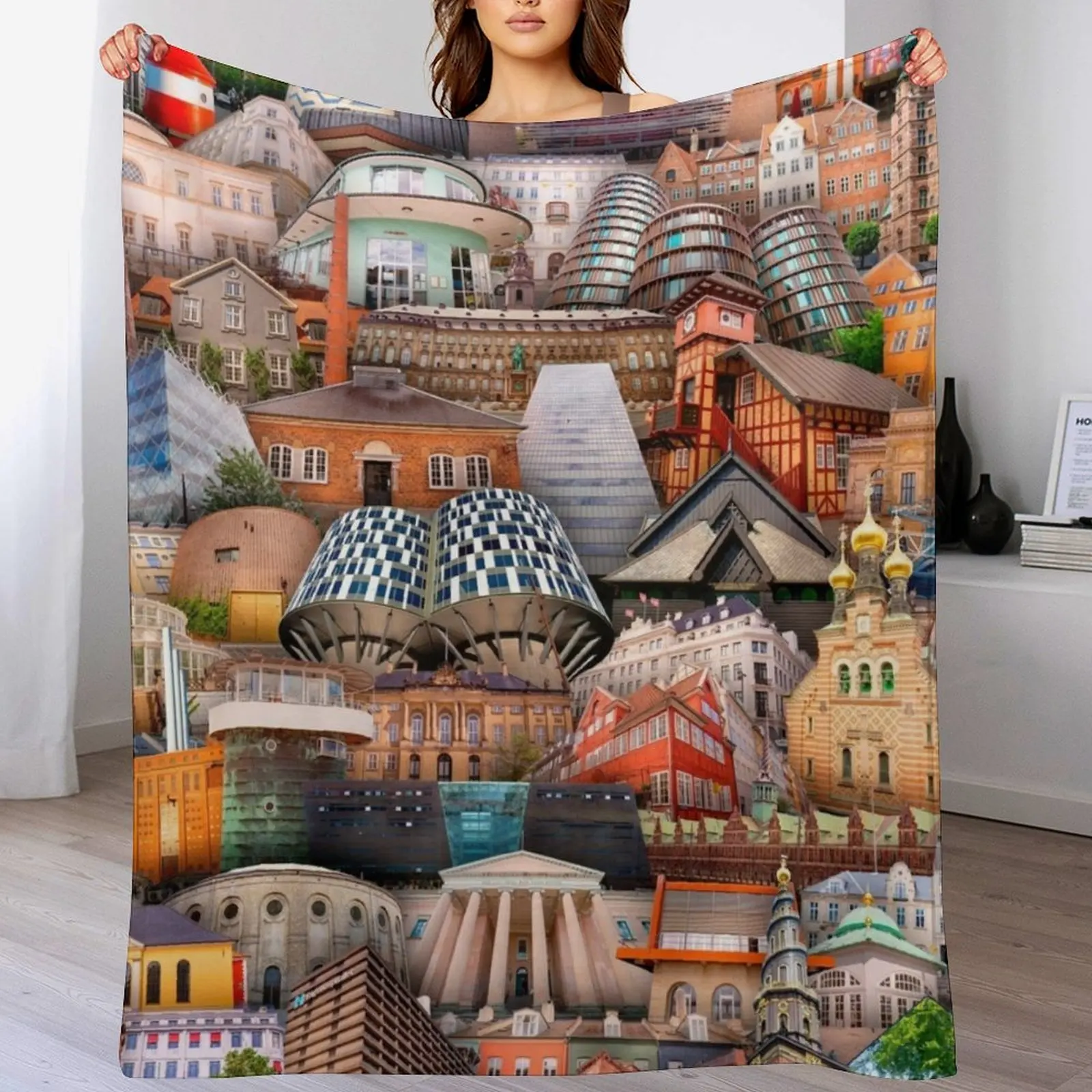 Копенгаген в Дании, пледы, кровать, забавный подарок, красивые клетчатые одеяла