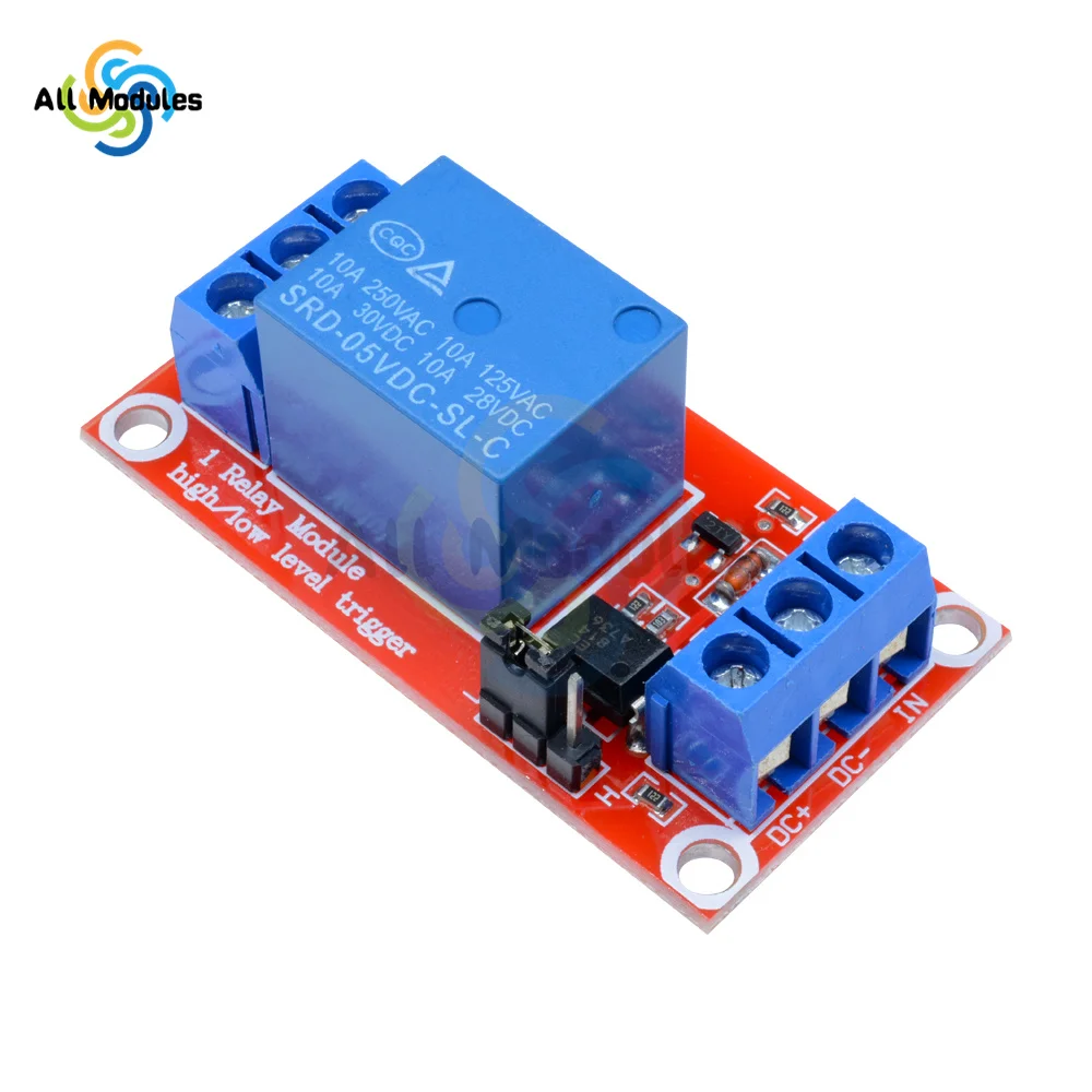 1 Channel Relay Module with Optocoupler High and Low Level Trigger Power Supply Module for Arduino 5V 9V 12V 24V