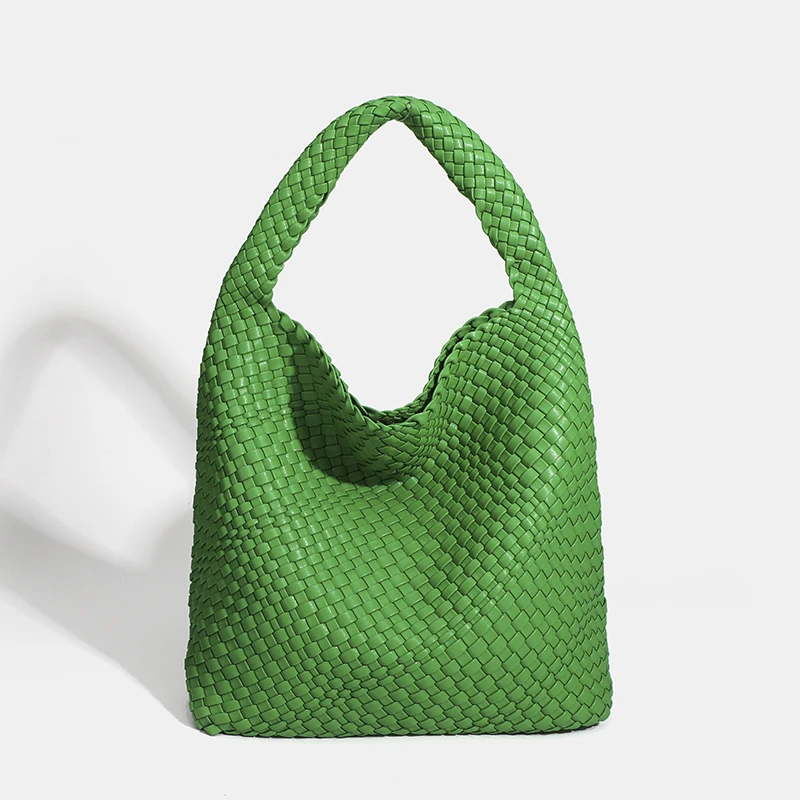 Gewebte Einkaufstaschen für Frauen weiche Leder Einkaufstasche gewebte Damen handtaschen Sommer Umhängetasche große Kapazität Top-Griff Tasche – Detail 18