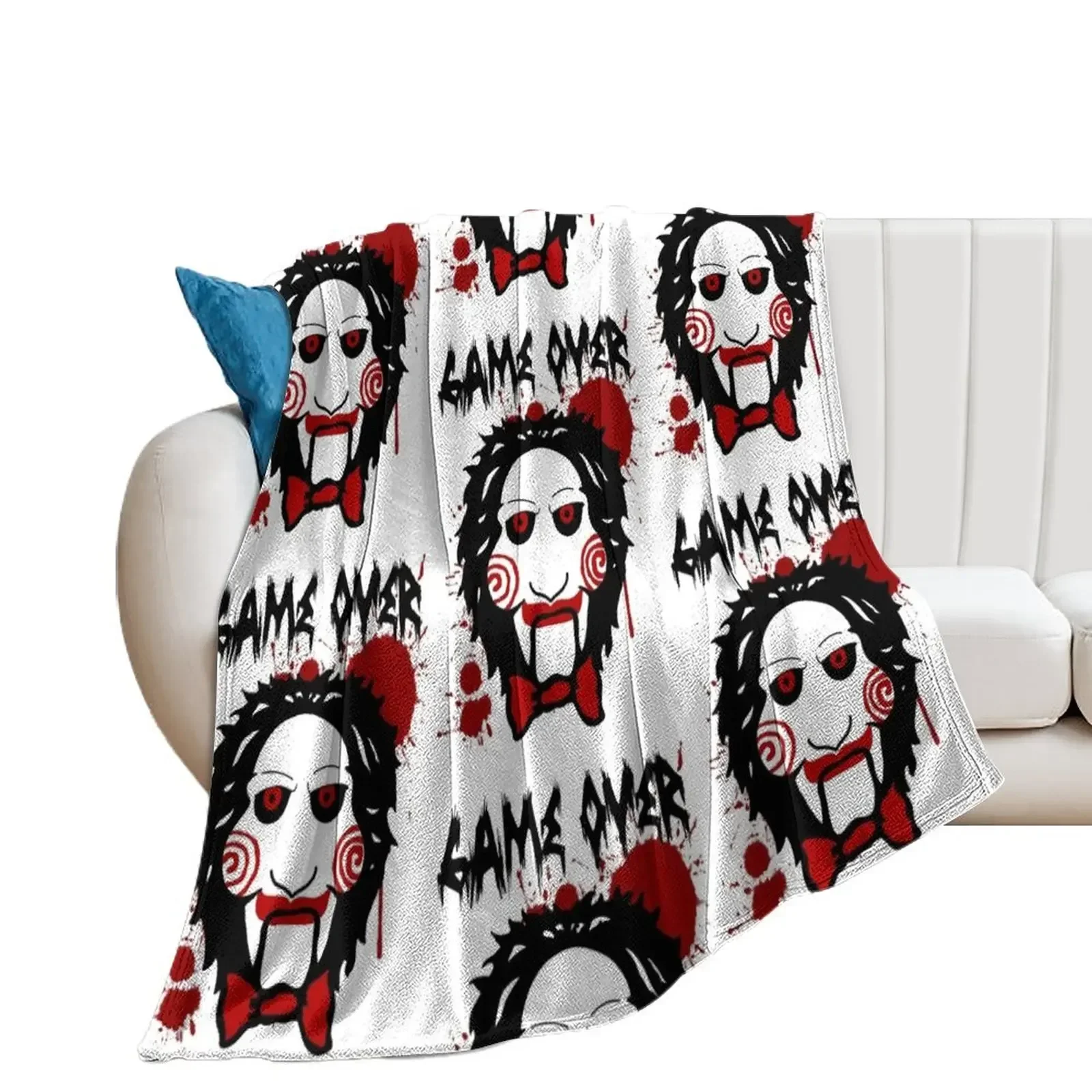 Billy Puppet Saw Jigsaw Inspired Throw Blanket decorative Extra Large Throw Blankets