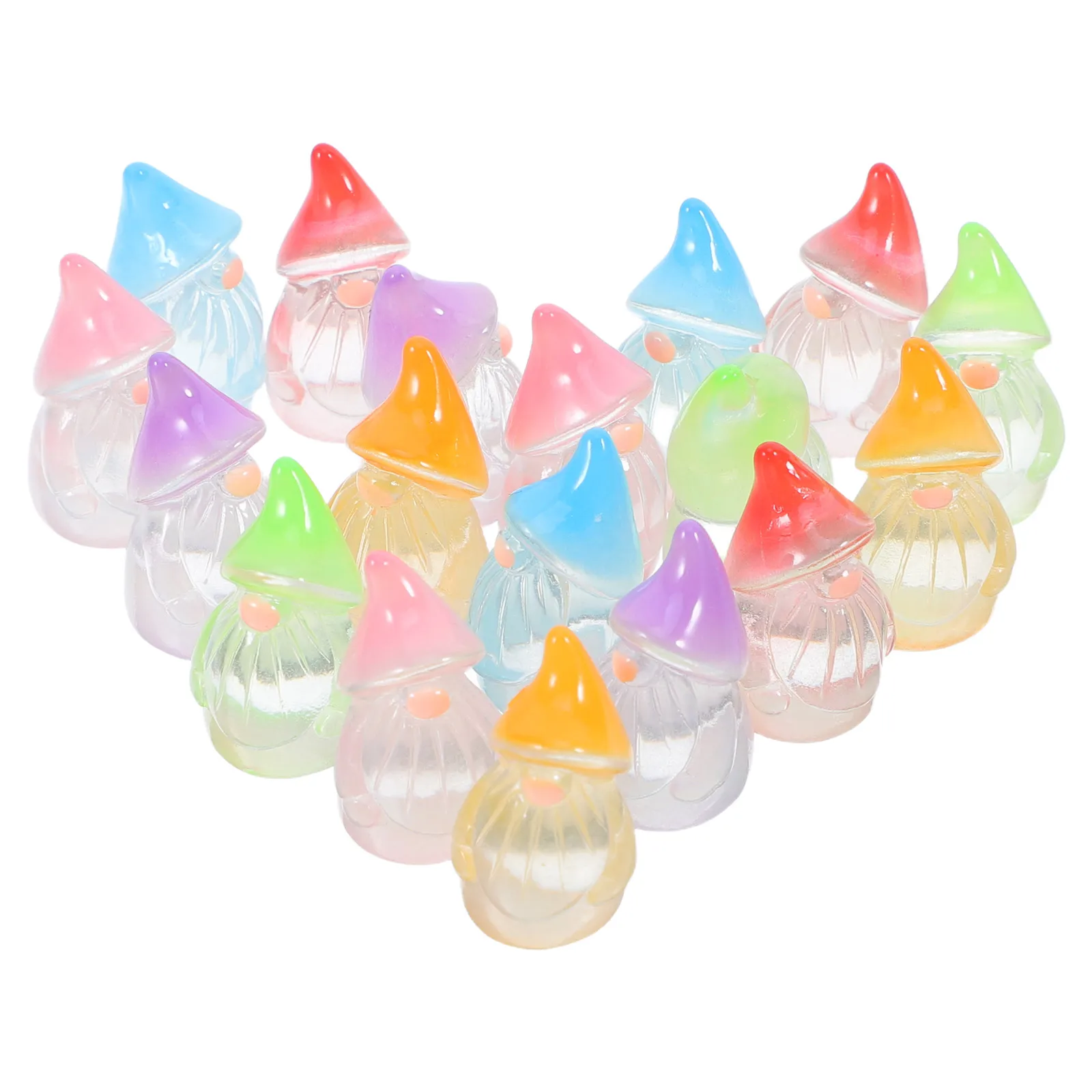 

18 шт. мини-смола гномы сказочные садовые статуи светятся в темноте милые декоративные украшения домашний двор газон вечерние микропейзаж