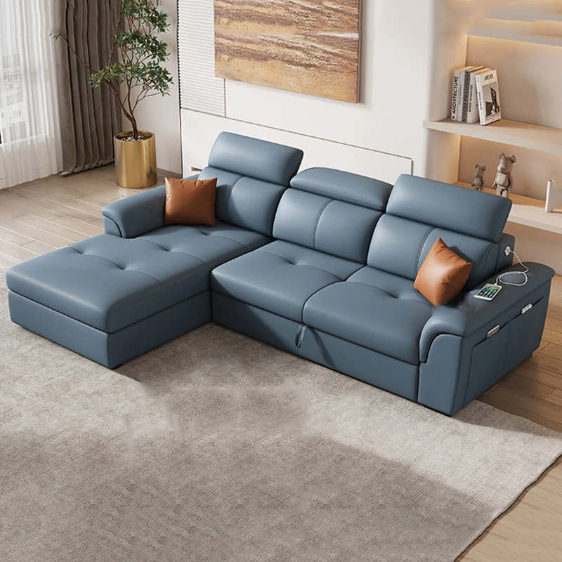 

Electric Foam Couches Comfortable Storage USB Designer Foldable Sofa Bed Modern Luxury Wood Divano Letto Living Room Furniture