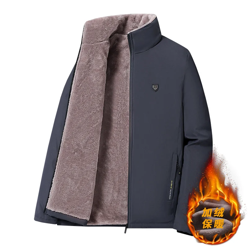 Chaquetas de invierno para hombre, Parka gruesa, abrigos informales de algodón cálido con cuello de piel, ropa de lana, nuevo