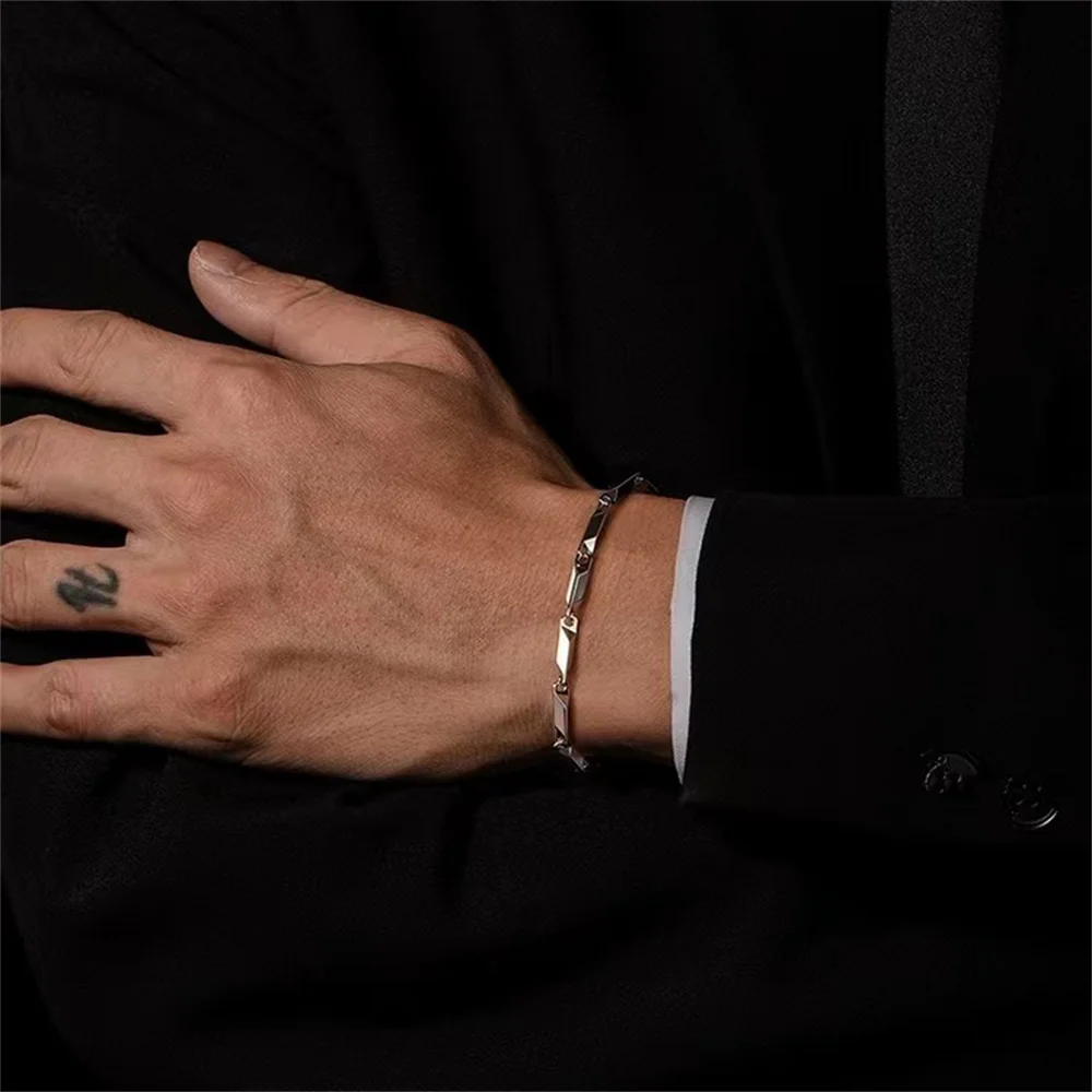 3mm Silberfarbene Edelstahl-Melonensamenkette Herrenarmband Hip-Hop Rock Schmuck Einfaches Modearmband für Damen – Detail 1