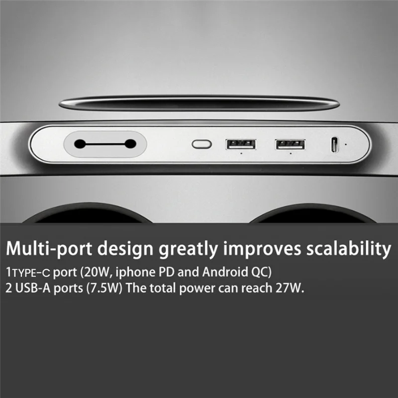 AA-27W شاحن ذكي سريع سيارة وحدة التحكم المركزية USB محور محطة الإرساء مكون ل تسلا نموذج 3/Y 2021-2023 محور متعدد المنافذ Adap