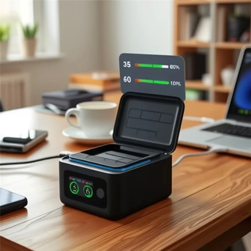 【Buy It-Now!】Battery Charging Box Portable 1.47Inch LCD Screen Fast Charge For Insta360 X5 Battery