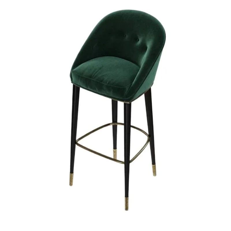 

American retro solid wood bar chair furniture bar KTV hotel clubhouse simple fashion casual high chair