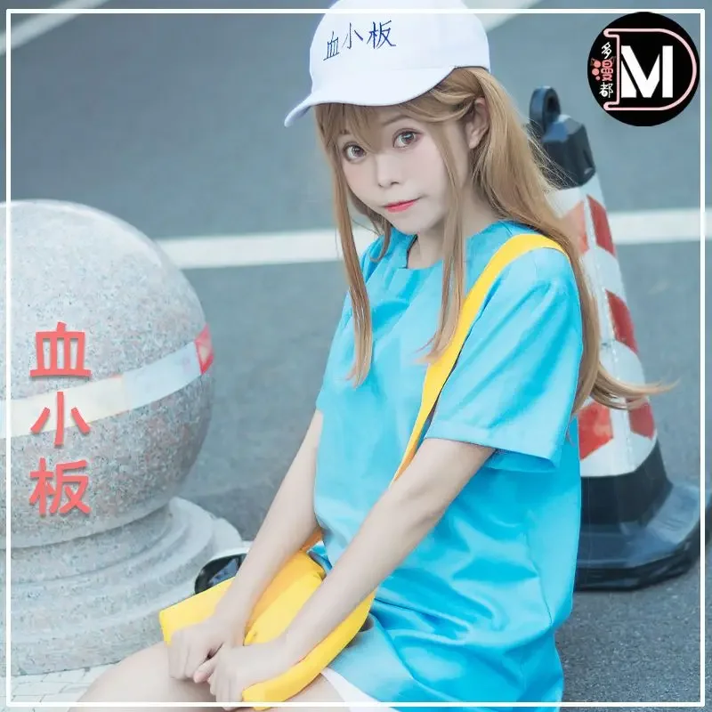 Japaness Working Cell Platelet COS Clothing Children's anime Cosplay Full set T-shirt Spot Wig Female Anime halloween costume