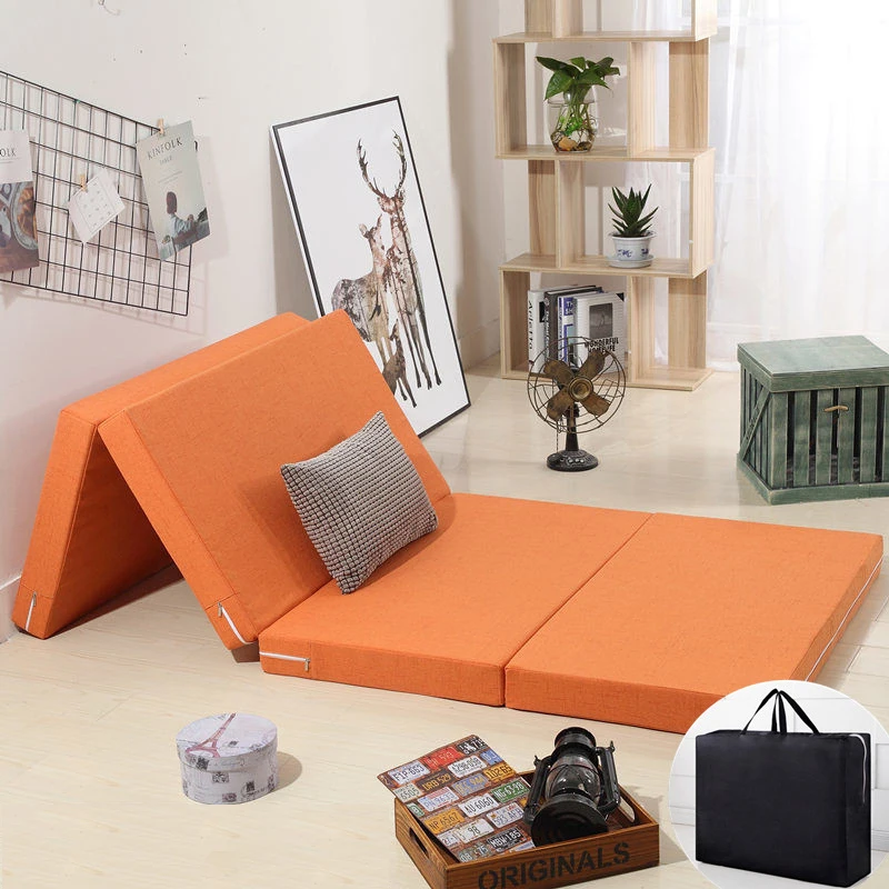 

Four-fold thickened sponge mattress tatami lunch break student office single sleep removable and washable floor artifact