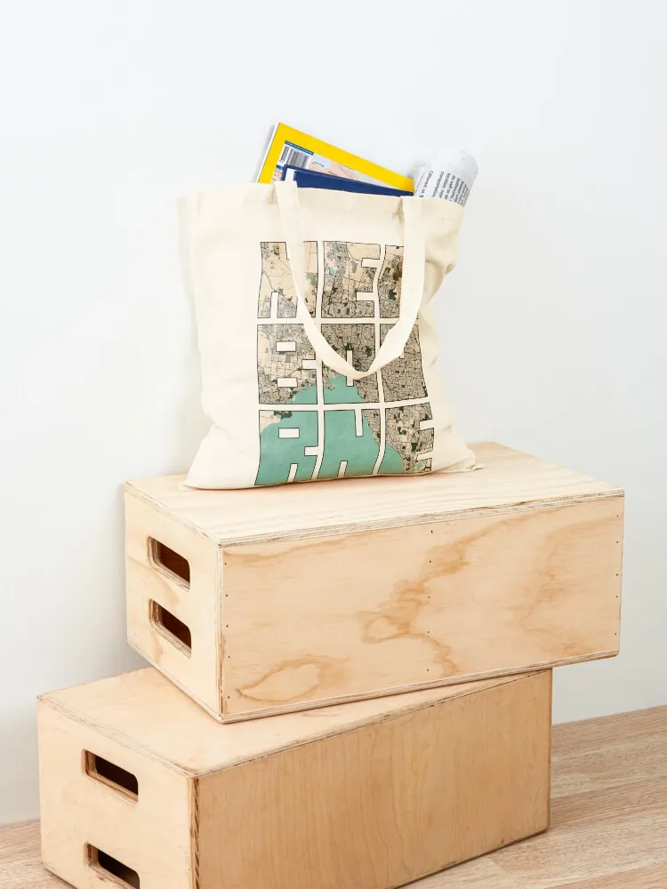 خريطة مدينة ملبورن أستراليا - حقيبة يد كلاسيكية وحقائب يد وحقيبة مخصصة وحقيبة تسوق نسائية #4