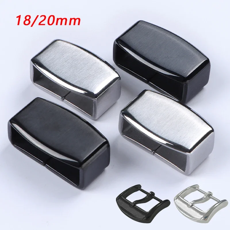 Fibbia ad anello in acciaio inossidabile da 18mm 20mm per accessori per orologi con fibbia ad ardiglione in Silicone con fibbia ad anello in metallo Seiko