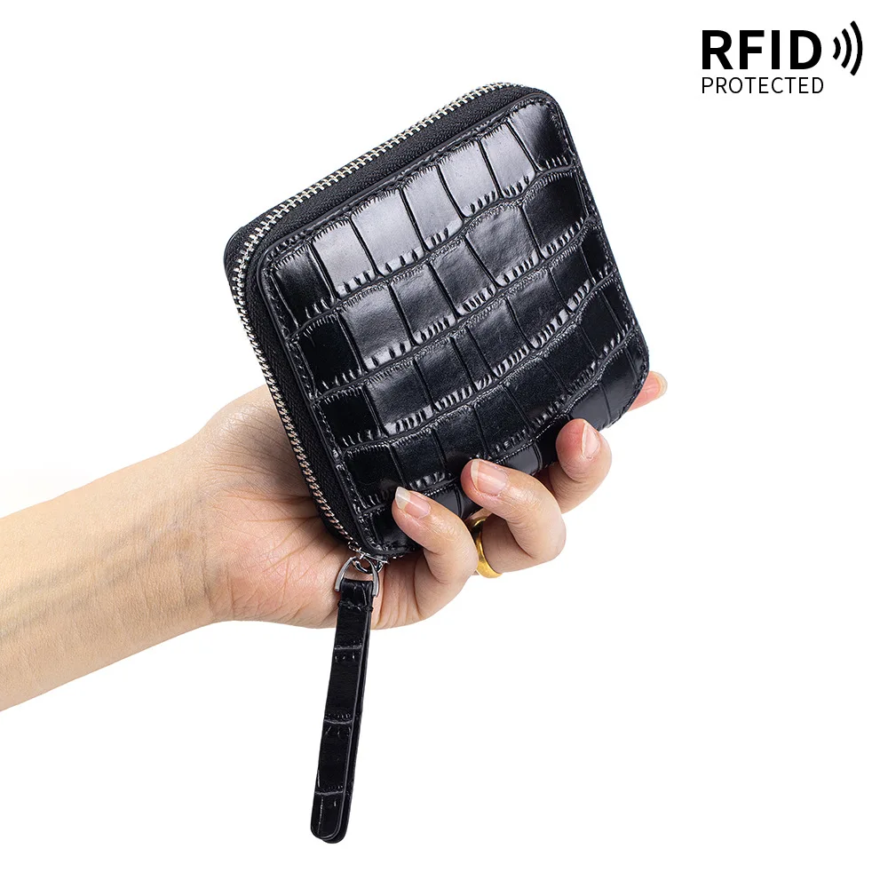 

Multi-Function Minimalist Leather Wallet - Zipper Closure Purse with Card Slots, Coin Pocket & Cash Compartment for Daily Carry