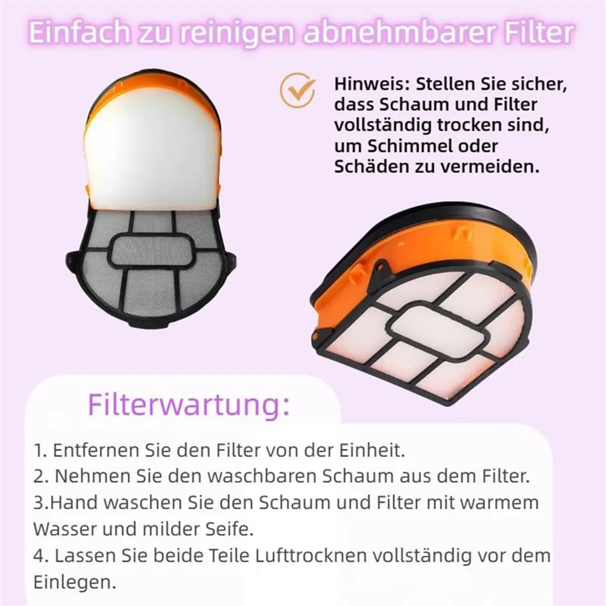 طقم استبدال A76G لـ Shark WD101، طقم استبدال مرشح WD201 لمرشح مكنسة Shark Hydrovac