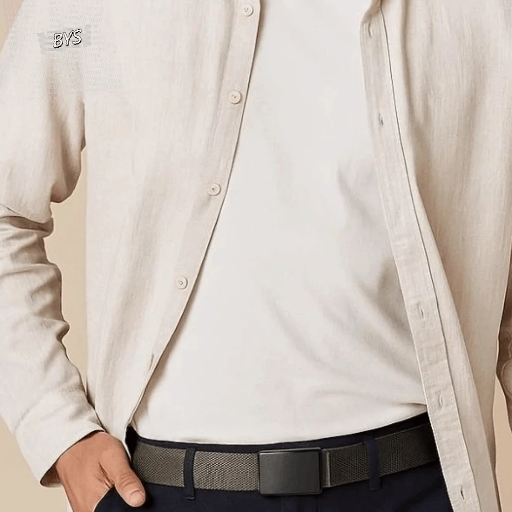 

Alloy Men Weaving Belt Texture 360-degree Swivel Buckle Both Sides Available Belt Contrast Color Sturdy Nylon Waistband Suit