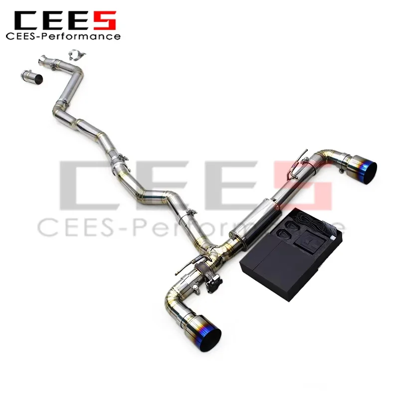 CEES Performance Catback 2020-2023 Exhaust Pipe System with Plated Blue Tips for Toyota Supra A90/MK4/MK5 A91