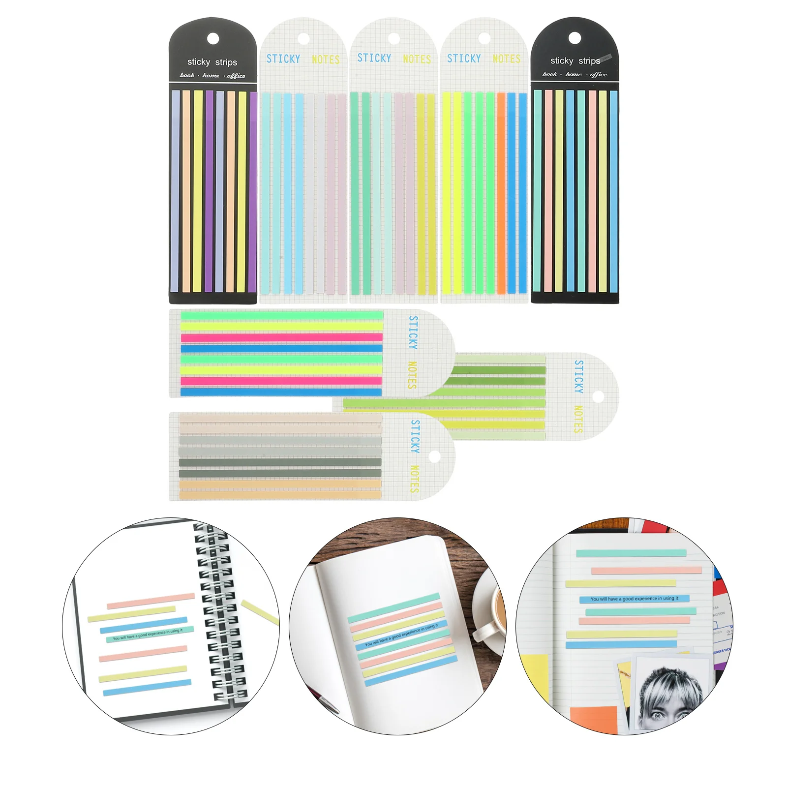 8Sets Book Annotation Tabs Reading Stickers Colored Note Tabs Transparent for Beginners Teachers