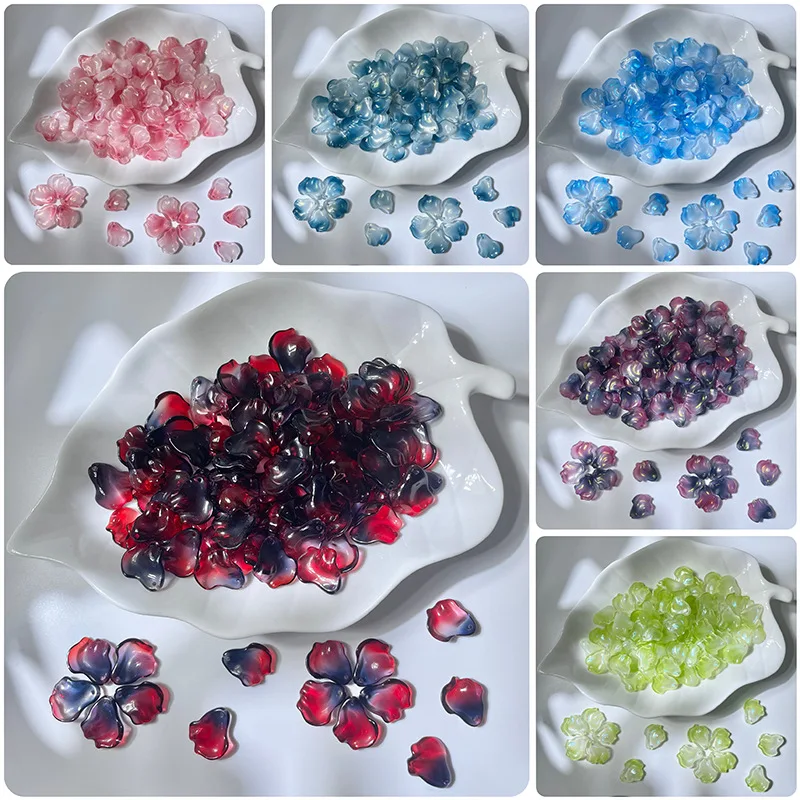 30/50P 16*18mm, Colored Glass, Morning Glory, Petals, Scatte