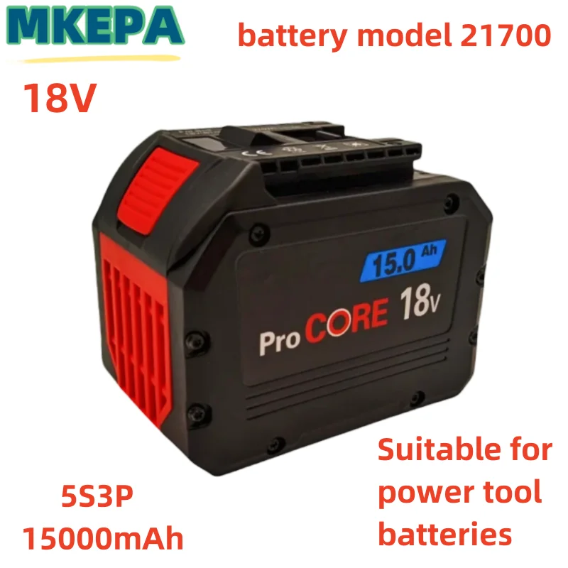 18v 15000mah procore ersatz batterie für 18v profession elle system schnur lose werkräume bat609 bat618 gba18v80 zelle