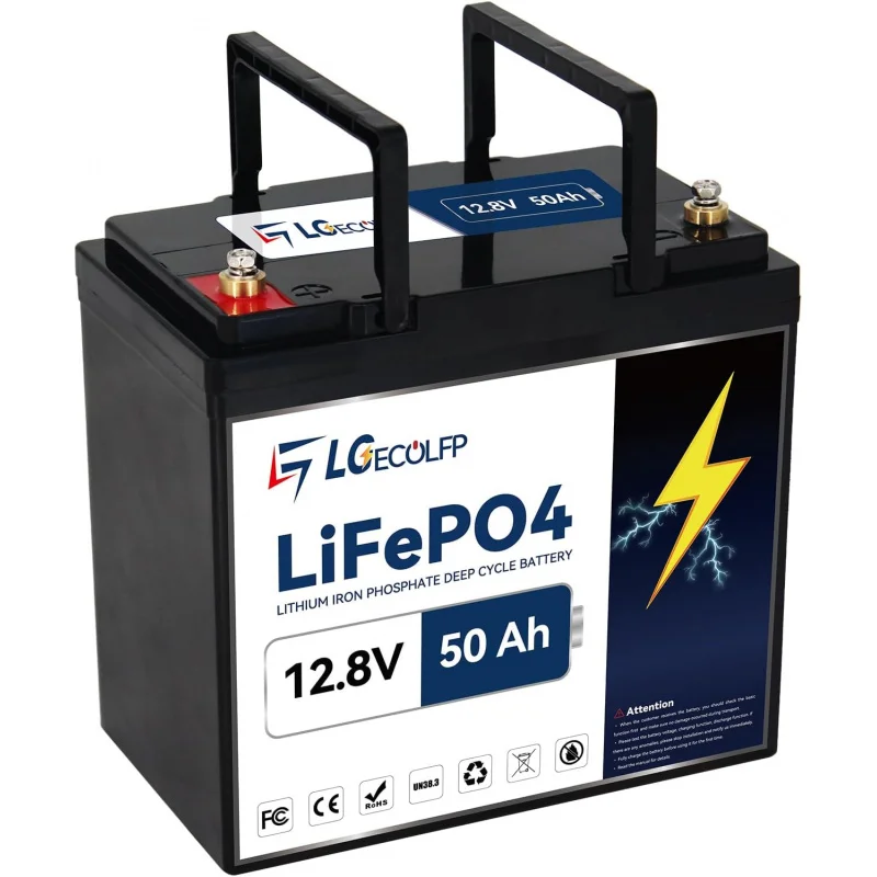 12V 50Ah Lithium Battery, Lifepo4 Battery Built-in 50A BMS, 5000 Deep Cycles, Support in Series/Parallel,Perfect RVs,