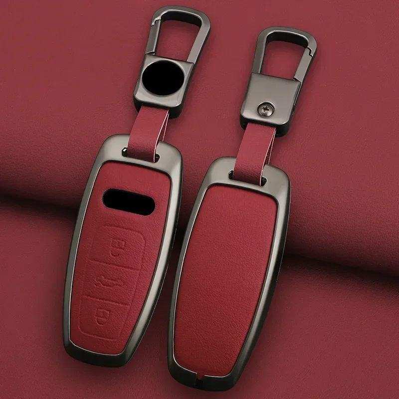 

3 Buttons Car Key Case Cover Shell Fob For Audi A3 A4 B9 A6 A7 4K A8 E-tron Q5 Q8 C8 D5 SQ8 Key Protection Bag Accessories