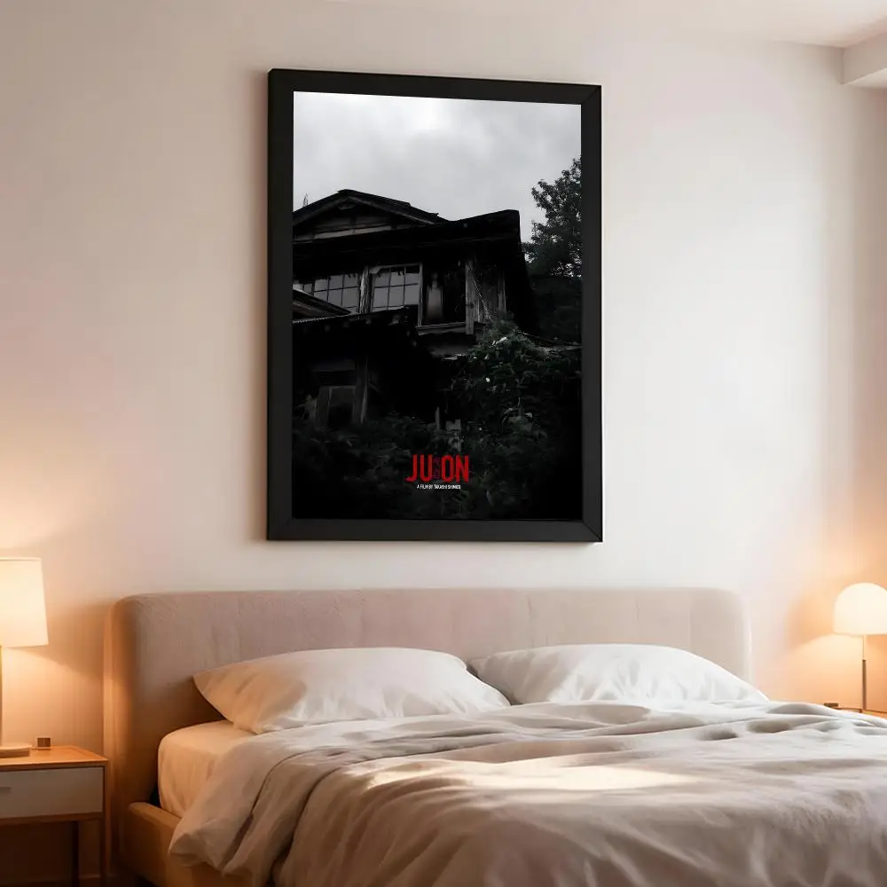 Horror Film Ju-on The Grudge Poster Artistic Peel-Off Wall Decor, Indoor Outdoor Home Ornament for Collectors