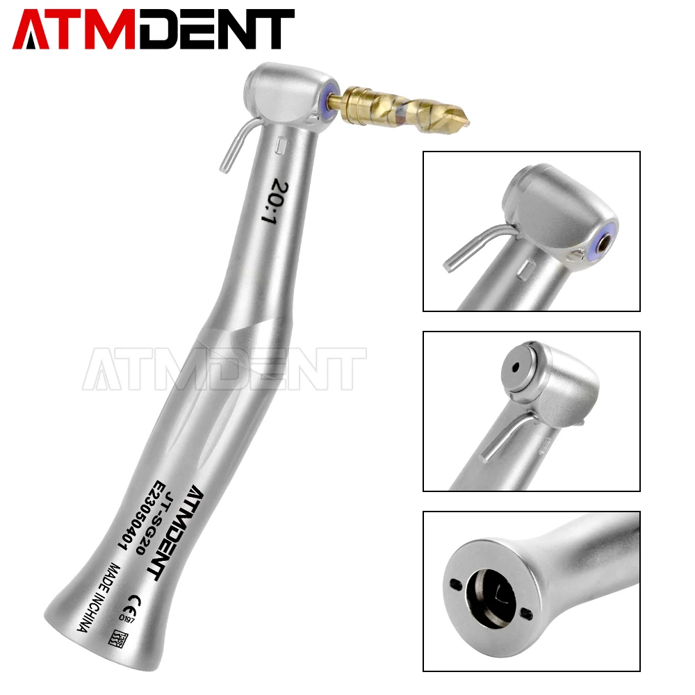 Dental 20:1 Implant Contra Angle Slow Low Speed Handpiece Fit for E Type  Dental Implant Micromotor