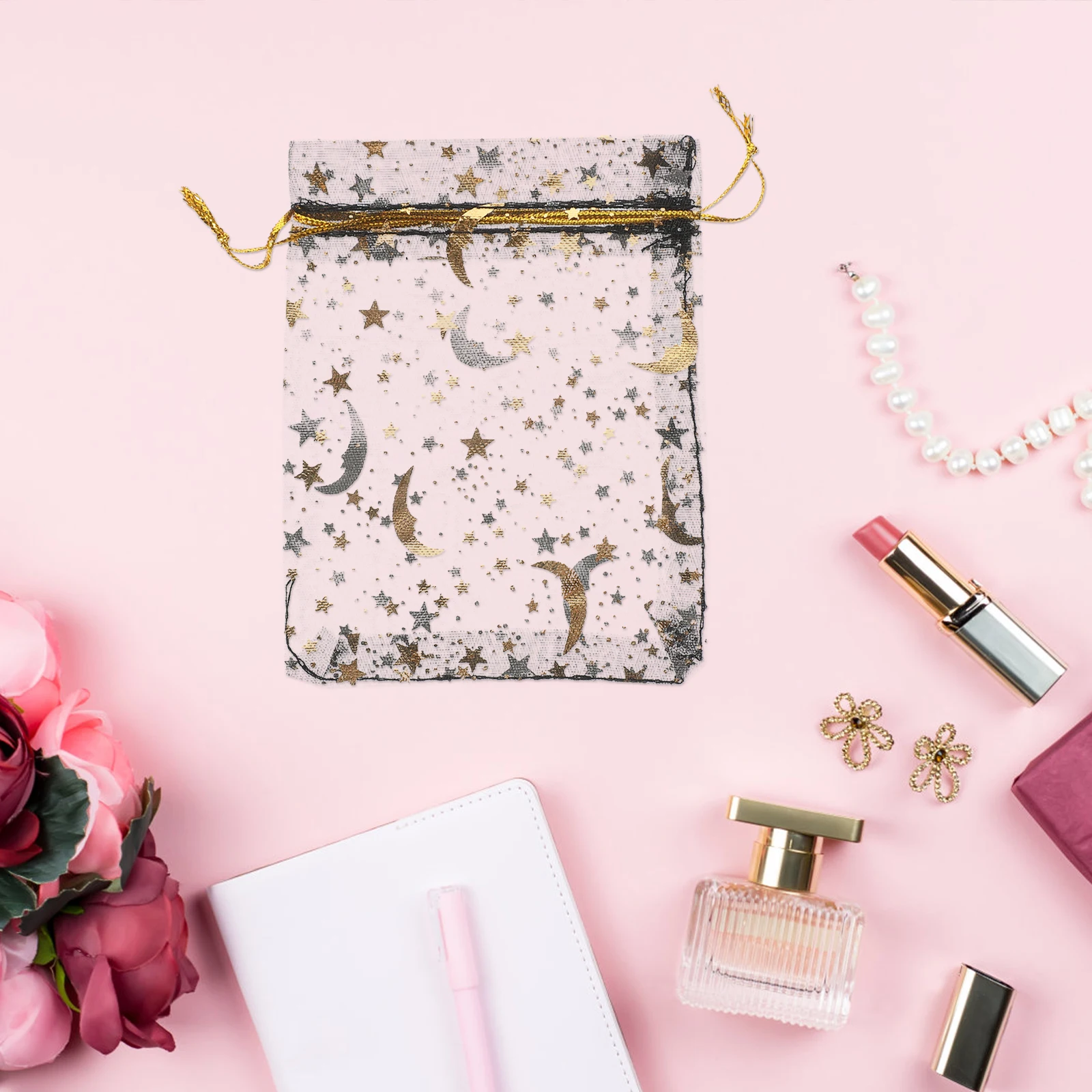 

100pcs Black for Jewelry Tiny Gifts Small Favor Bags Reusable Favor Bags Drawstring Storage Wedding Birthday Accessories