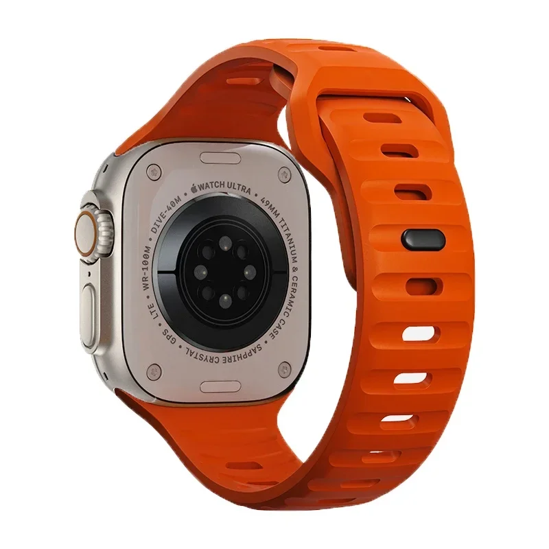 Silicone Strap For Apple Watch Band Ultra 2 49mm 44mm 45mm 42mm 41mm 42mm 38mm sport Watchband iwatch Series 9/8/7/6/3 bracelet image 6