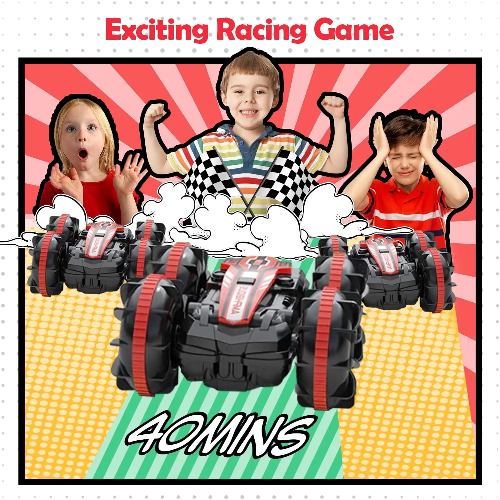 ألعاب للأولاد من سن 5 إلى 12 سنة، سيارة RC برمائية للأطفال، قارب تحكم عن بعد، هدايا مقاومة للماء، لعبة حمام السباحة #3