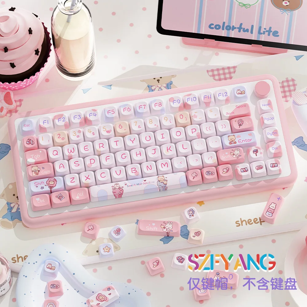 كارتون كورومي Keycap 112Keys120Keys Mca ارتفاع مادة Pbt مناسبة للوحات المفاتيح الميكانيكية مثل 68/75/84/98 شخصية لطيفة