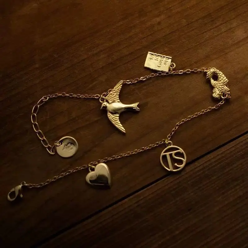 American Retro Original Charm Bracelet 2026 New Speak Now Style Seagull Aesthetic Fashion TS Jewelry for Women Bracelet