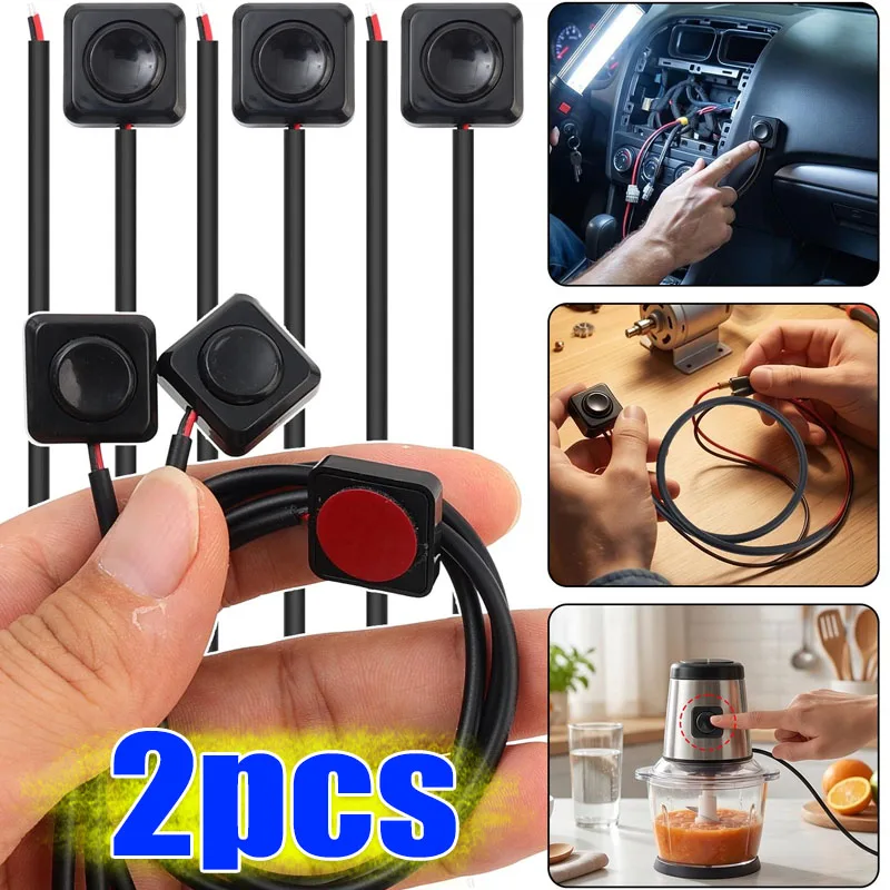

Push Button DIY 12V Button Switch Adhesive Mini Momentary Car Push Buttons Modification Reset Switch Cable Automobile Supplie
