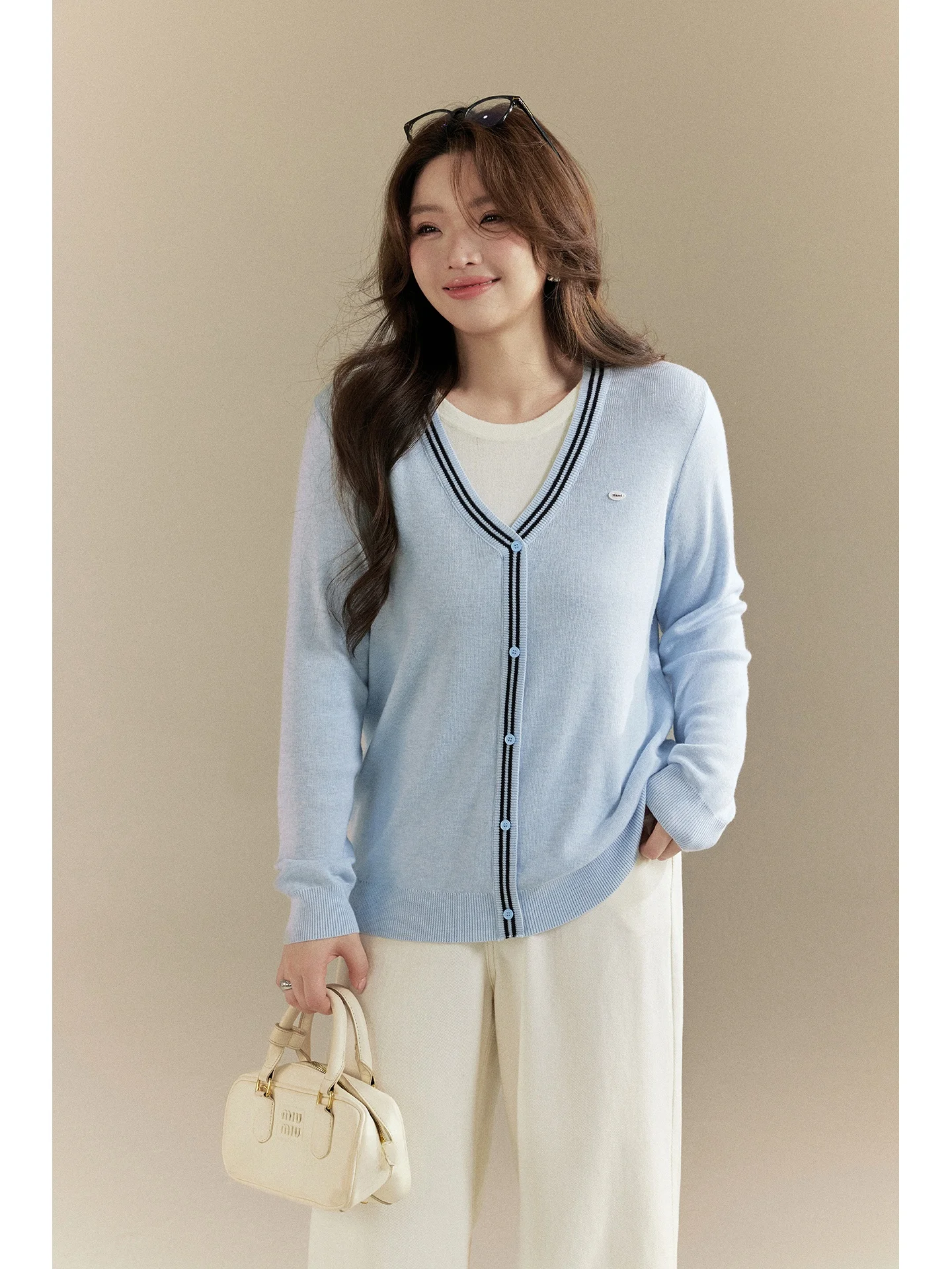 

Loose Knitted Sweater Fake Two-Piece Casual Sle Spring New Arrival plus Size Women's Clothing College Sle Long Sve