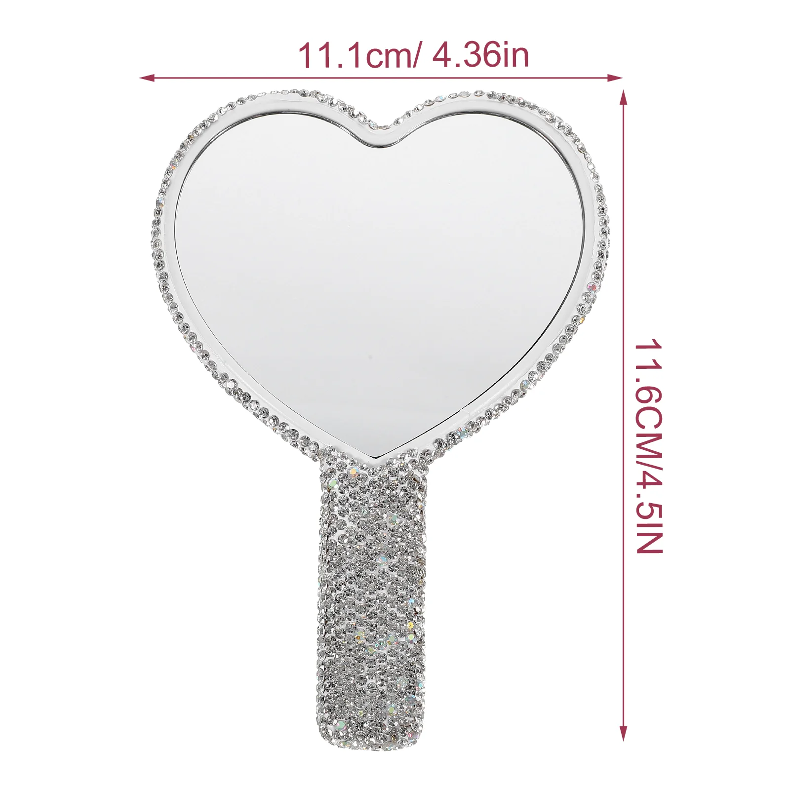 Rhinestone Handheld Mirror Handbags Crystal Makeup Small Compact Man