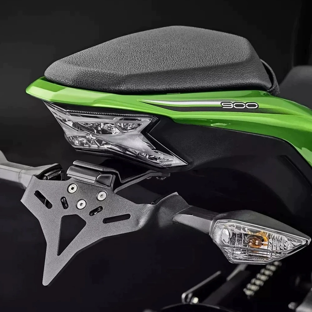 Motorcycle Short Tail License Plate Bracket with Turn Signal Holder for Kawasaki Z900 ZH2, Modified Rear Number Plate Mount
