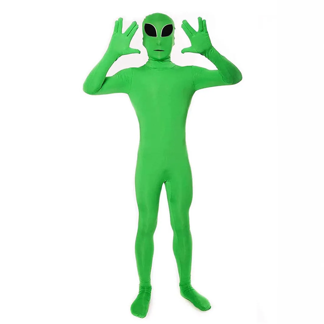 

Cosplay Costumes Halloween Costume Performance Outfit Adult Invisible Clothes Stealth Garment For Men And Women Green Bodysuit