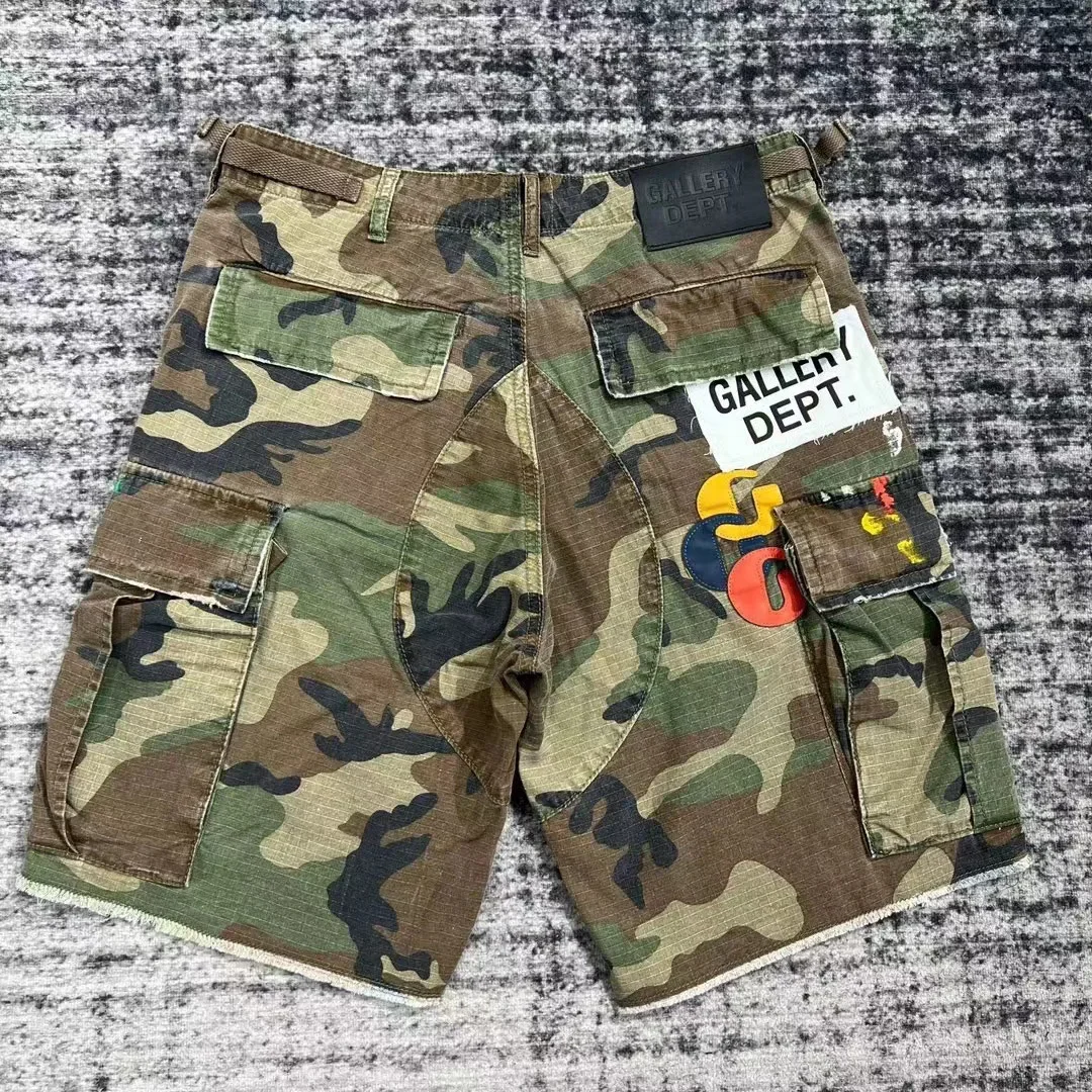 FC1247 Camouflage Waterproof Ripped Shorts Casual Style Chinese Mainland Origin Leisure Short Pants Men