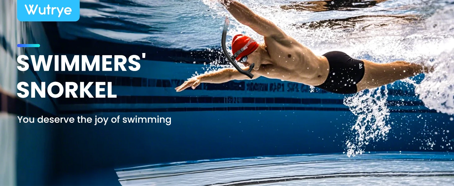 Silikon-Schwimmschnorchel mit mittig angebrachtem Mundstück und Einweg-Entlüftungsventil für Beckenschwimmen und Training – Detail 1