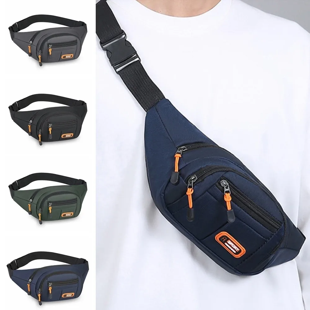 Wear-resistant Mobile Waist Bag Large Capacity Adjustable Strap Men Chest Bag Multi Functional Waterproof Sports Walking Bag Men