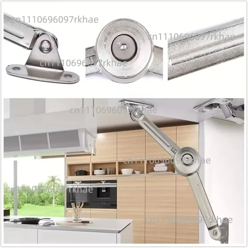 Lid Support Hinge in Satin Nickel Folding Lid Stay Hinge with Soft Close, Perfect for Toy Box/Drawer Window/Wardrobe/Cabinet