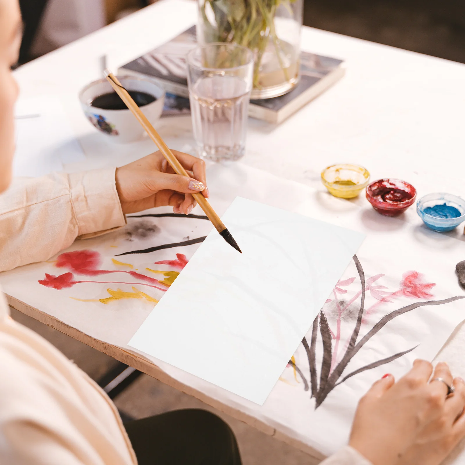 500Pcs Calligraphy Writing Paper Reusable Tracing Sheets for Basic Strokes Handwriting Practice Sumi Ink Compatible Paper