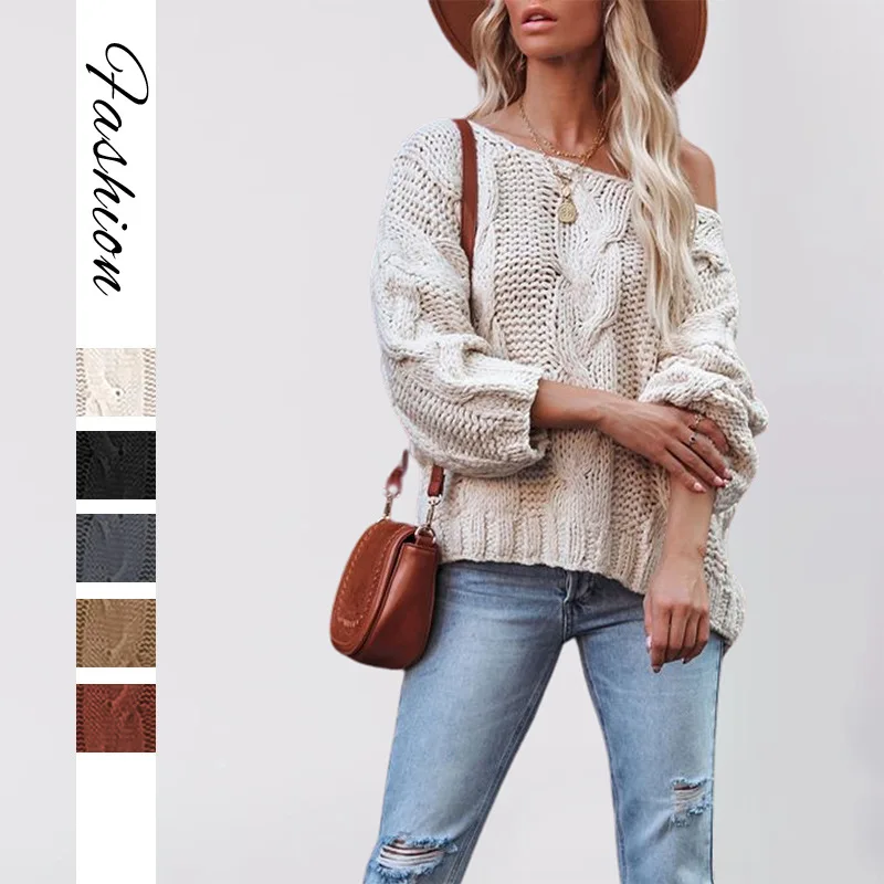 

Свитера, новинка осени 2024, пуловер с одним воротником, свободный стильный свитер для женщин, модные топы