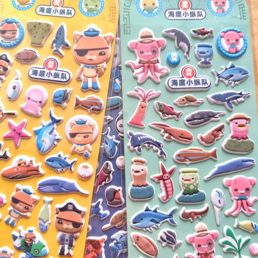 ملصقات فقاعات إسفنجية EVA مكونة من 4 قطع للأطفال من Octonauts (أنماط متعددة) - ديكور لحسابات اليد والمذكرات وزجاجات المياه