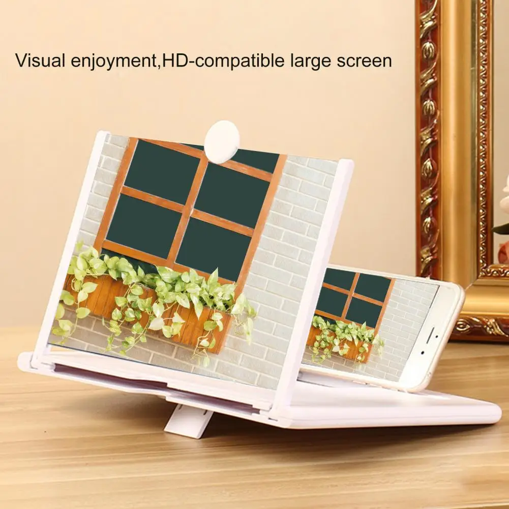 10/12 inches 3D Screen Amplifier Mobile Phone Screen Video Magnifier Smartphone Enlarged Screen Phone Stand TV Video Amplifier