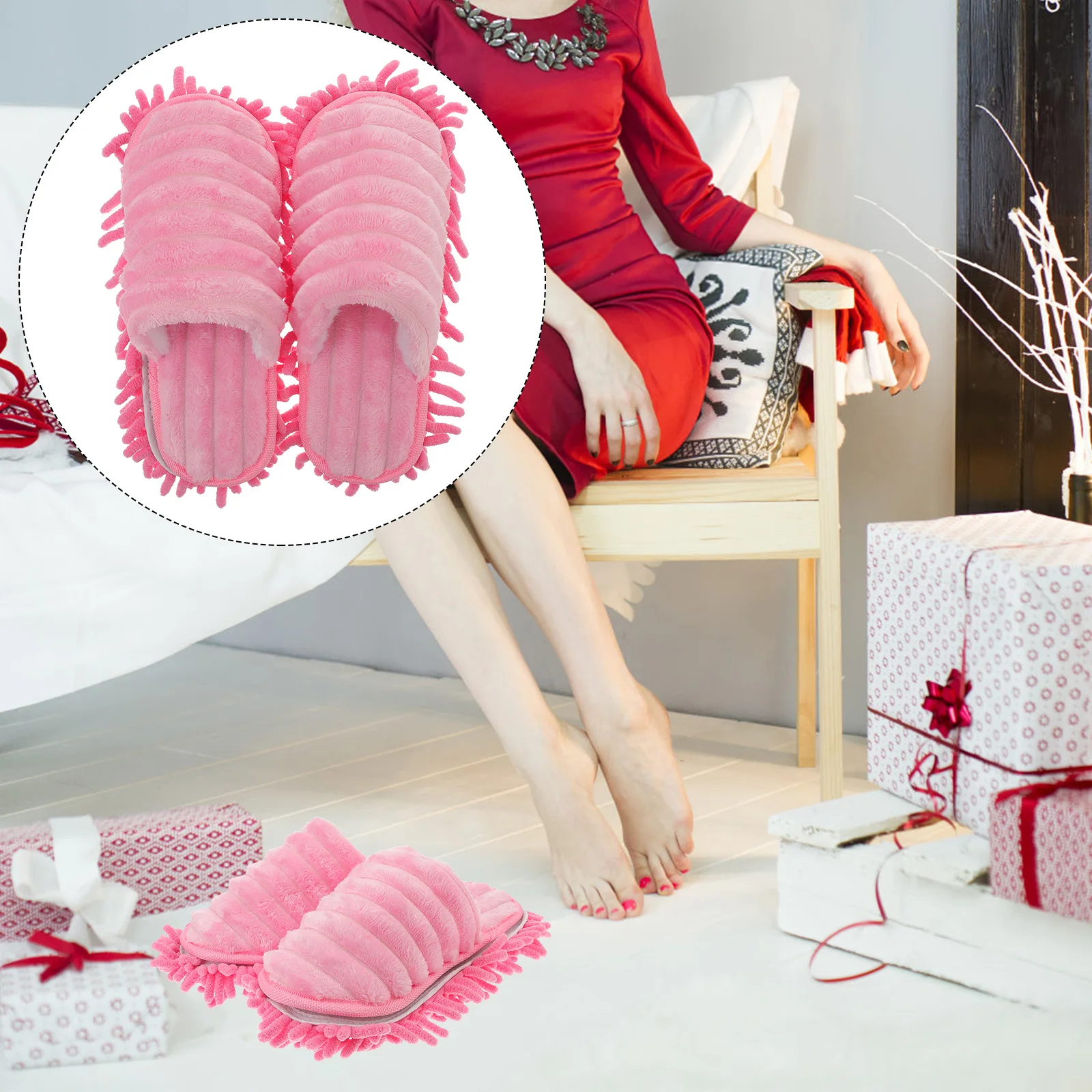 

Microfiber Lazy Slippers For Women Mopping Cleaning Shoes Chenille Floor Mop Slippers Detachable Soft Comfortable Easy Clean