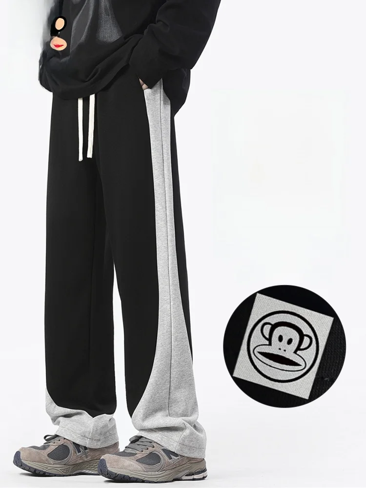 

PaulFrank 2024 Autumn New Loose Straight Leg Men's Sport Pants Color Blo Casual Sweatpants Breathable Comfortable Cotton Po...